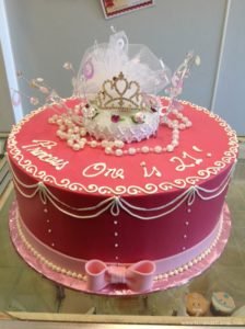 255, pink, crow, topper, tiara, white, piping, princess, 21, 21st birthday, bow, pink, ribbon, pearls, topper, crown,