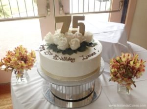 270, 75th birthday, seventy fifth birthday, flower, flowers, white, gold
