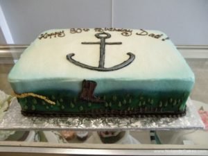 276, 80th birthday, eightieth birthday, cowboy, anchor, navy, boot, boots, blue, white, green